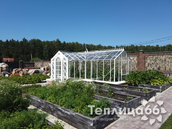 Индивидуальная теплица Ботаник в белом цвете!